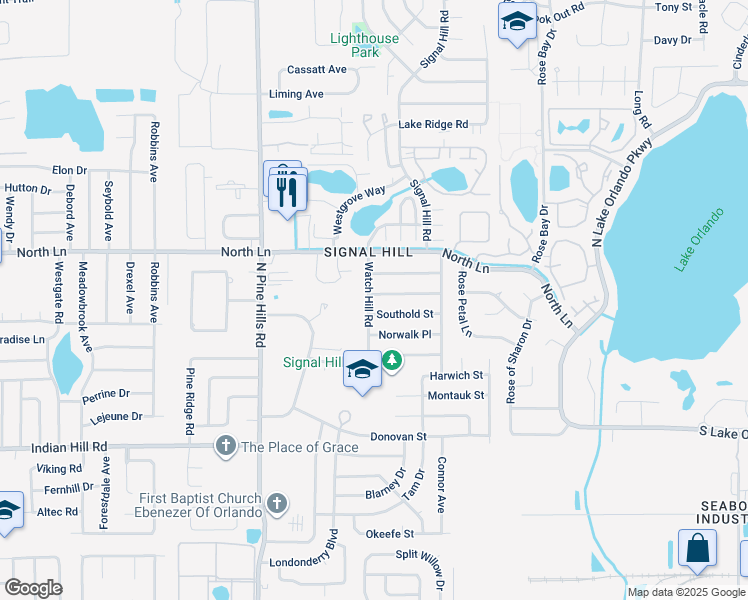 map of restaurants, bars, coffee shops, grocery stores, and more near 4878 Nantucket Lane in Orlando