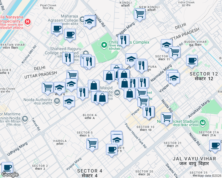 map of restaurants, bars, coffee shops, grocery stores, and more near 1545-1546 Rao Mohar Singh Marg in Gurgaon