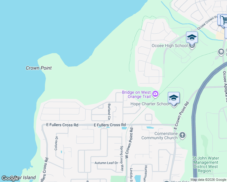 map of restaurants, bars, coffee shops, grocery stores, and more near 1907 Americus Minor Drive in Winter Garden