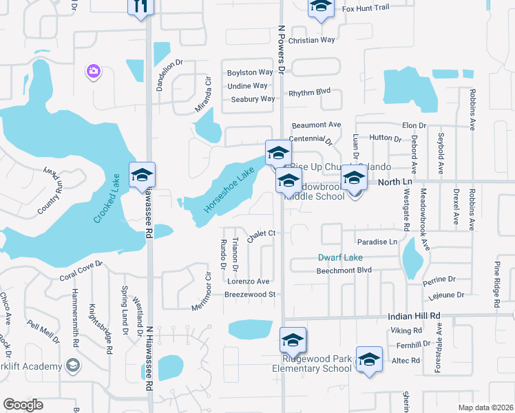 map of restaurants, bars, coffee shops, grocery stores, and more near 3737 Wateroaks Drive in Orlando