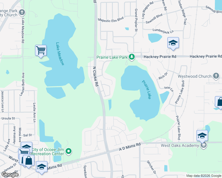map of restaurants, bars, coffee shops, grocery stores, and more near 2175 Brancaster Circle in Ocoee
