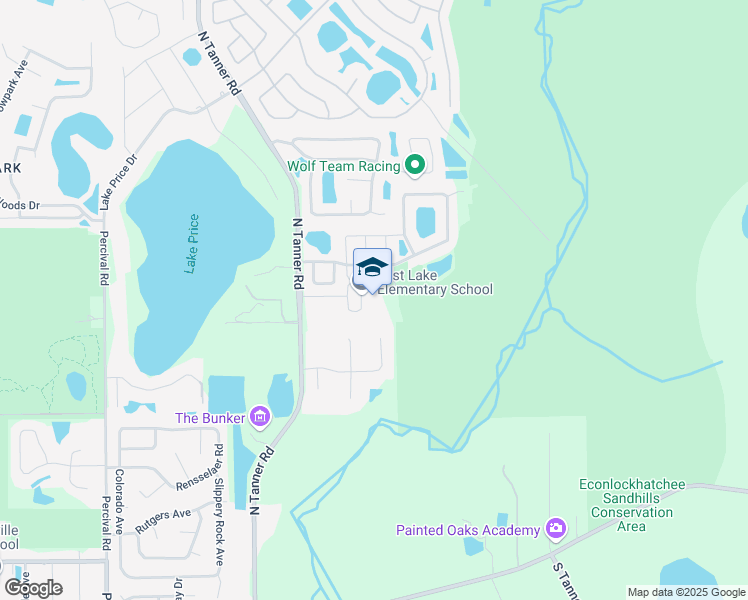 map of restaurants, bars, coffee shops, grocery stores, and more near 3971 North Tanner Road in Orlando