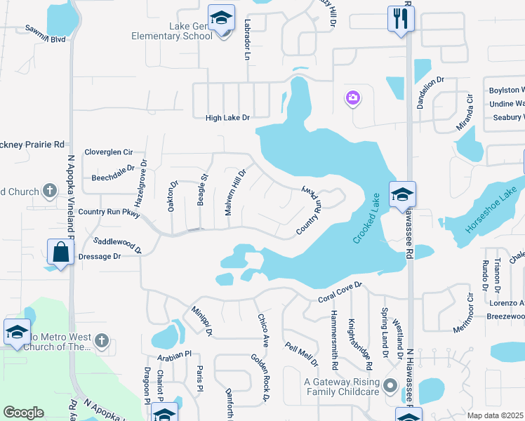 map of restaurants, bars, coffee shops, grocery stores, and more near 4509 Cambium Court in Orlando