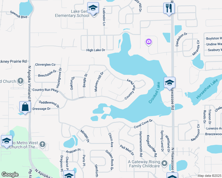 map of restaurants, bars, coffee shops, grocery stores, and more near 4509 Cambium Court in Orlando