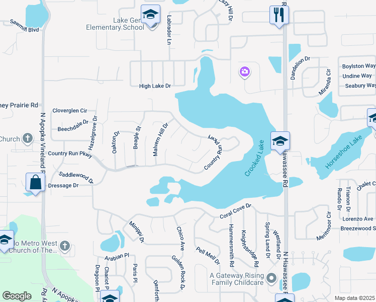 map of restaurants, bars, coffee shops, grocery stores, and more near 4509 Cambium Court in Orlando