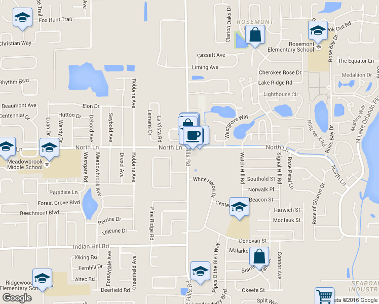 map of restaurants, bars, coffee shops, grocery stores, and more near 4316 County Road 431 in Orlando