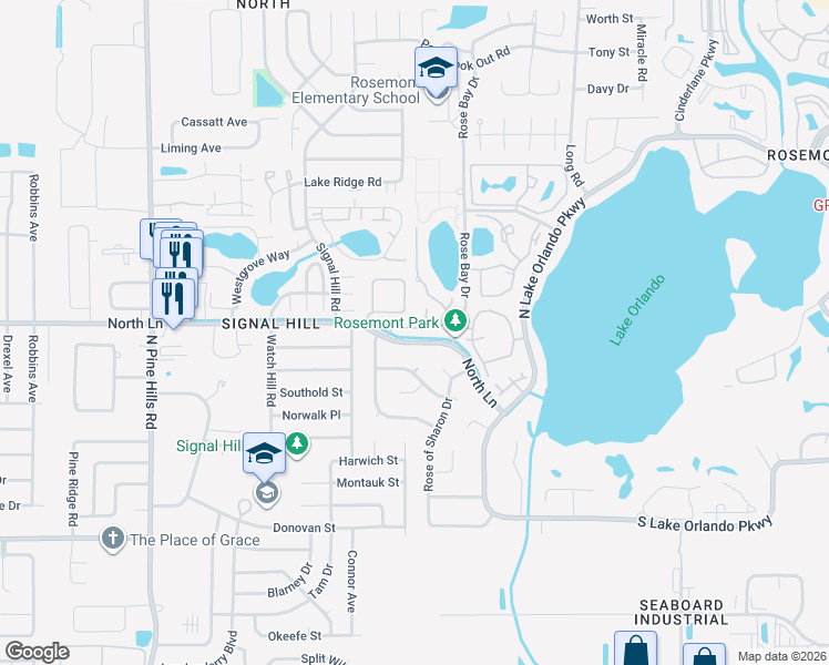 map of restaurants, bars, coffee shops, grocery stores, and more near 4582 Pheasant Run Drive in Orlando