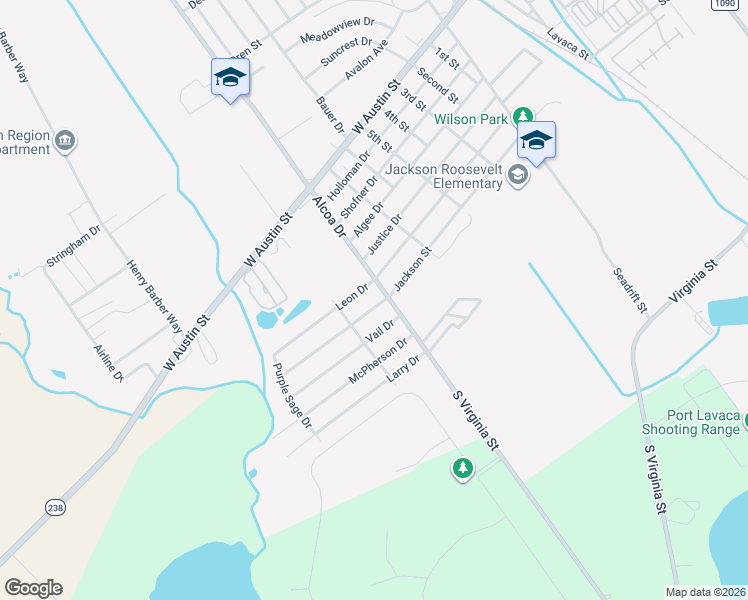 map of restaurants, bars, coffee shops, grocery stores, and more near 2103 Jackson Street in Port Lavaca