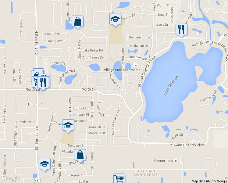 map of restaurants, bars, coffee shops, grocery stores, and more near 4582 Pheasant Run Drive in Orlando