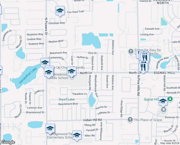 map of restaurants, bars, coffee shops, grocery stores, and more near 4162 Westgate Road in Orlando