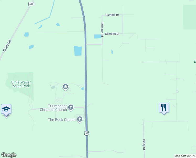 map of restaurants, bars, coffee shops, grocery stores, and more near 11473 Stringer Road in Brooksville