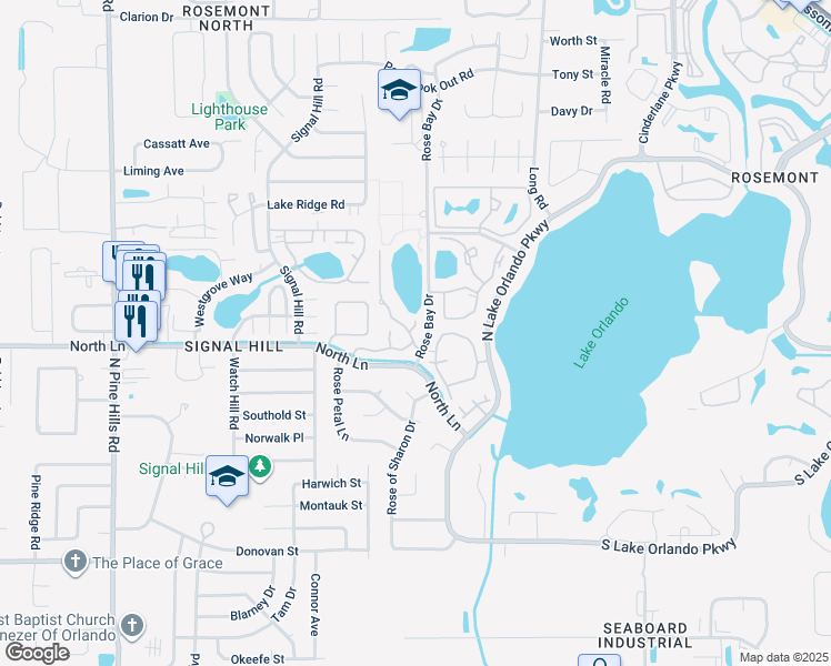 map of restaurants, bars, coffee shops, grocery stores, and more near 4425 Ring Neck Road in Orlando