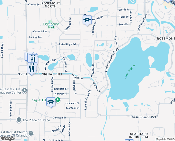 map of restaurants, bars, coffee shops, grocery stores, and more near 4426 Ring Neck Road in Orlando