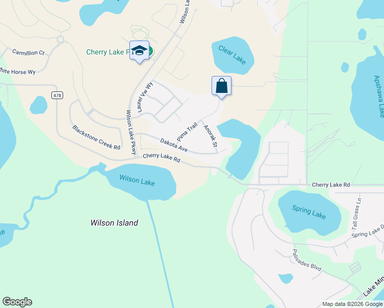 map of restaurants, bars, coffee shops, grocery stores, and more near 155 Dakota Avenue in Groveland