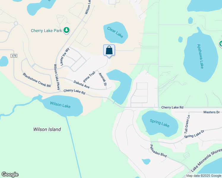 map of restaurants, bars, coffee shops, grocery stores, and more near 190 Dakota Avenue in Groveland