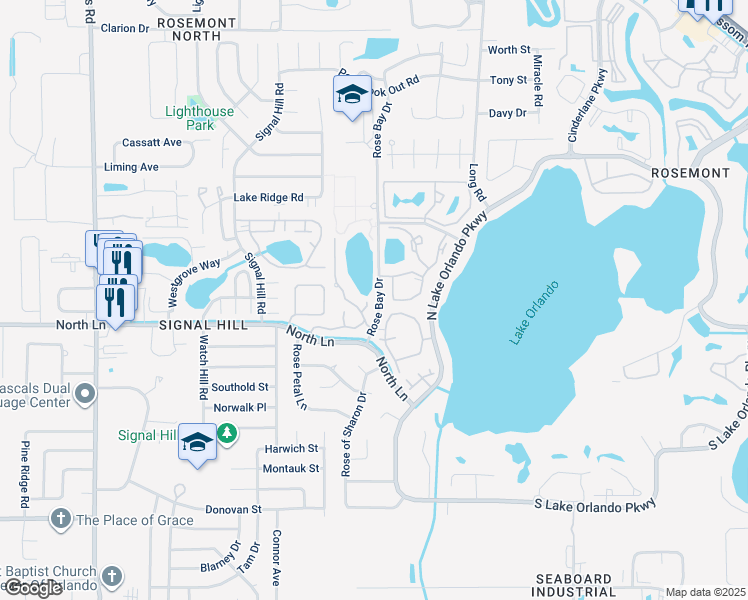 map of restaurants, bars, coffee shops, grocery stores, and more near 4425 Ring Neck Road in Orlando