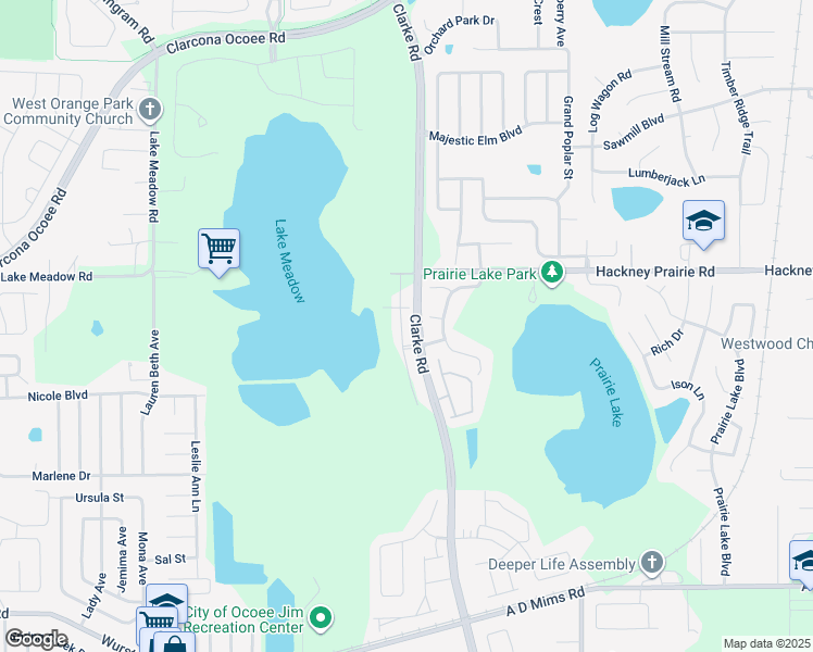 map of restaurants, bars, coffee shops, grocery stores, and more near 1843 Terrapin Road in Ocoee