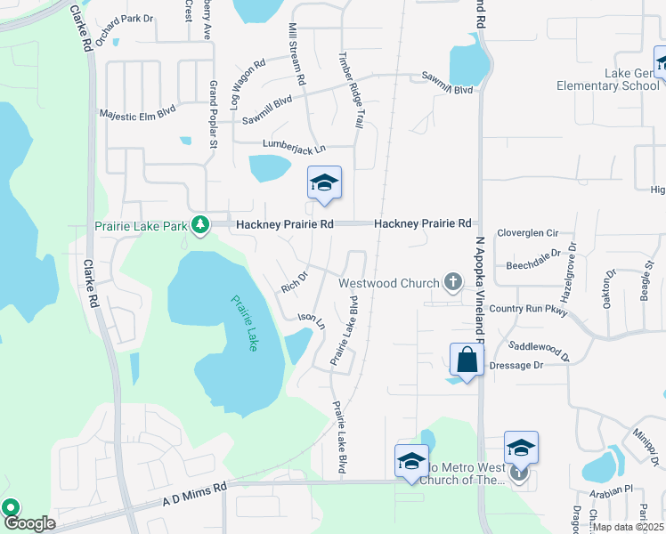 map of restaurants, bars, coffee shops, grocery stores, and more near 501 Hager Drive in Ocoee