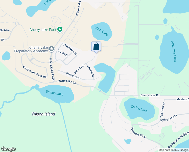 map of restaurants, bars, coffee shops, grocery stores, and more near 304 Anorak Street in Groveland