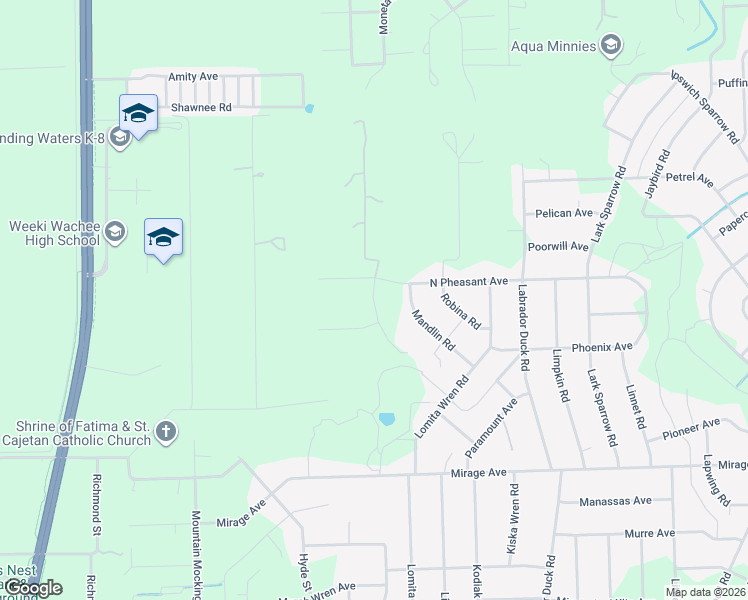map of restaurants, bars, coffee shops, grocery stores, and more near 12020 Masked Duck Road in Brooksville