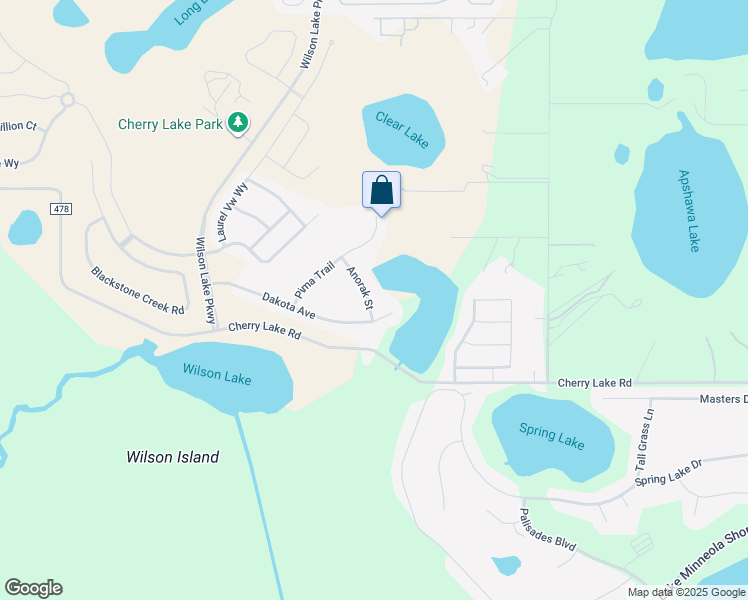 map of restaurants, bars, coffee shops, grocery stores, and more near 308 Anorak Street in Groveland