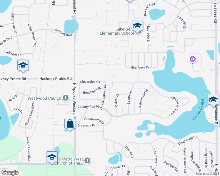map of restaurants, bars, coffee shops, grocery stores, and more near 4531 Hazelgrove Drive in Orlando
