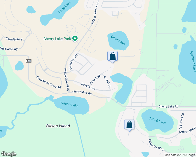 map of restaurants, bars, coffee shops, grocery stores, and more near 224 Pima Trail in Groveland