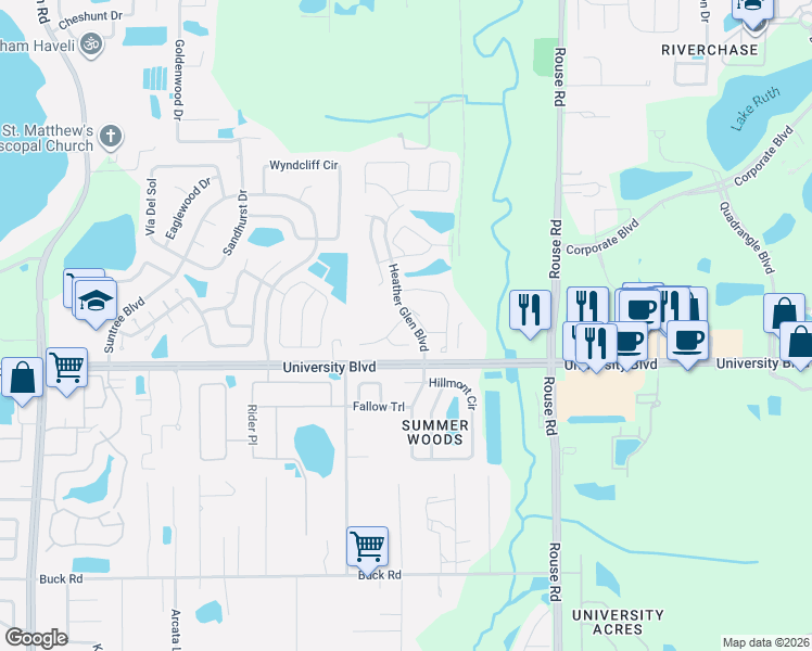 map of restaurants, bars, coffee shops, grocery stores, and more near 10815 Harkwood Boulevard in Orlando