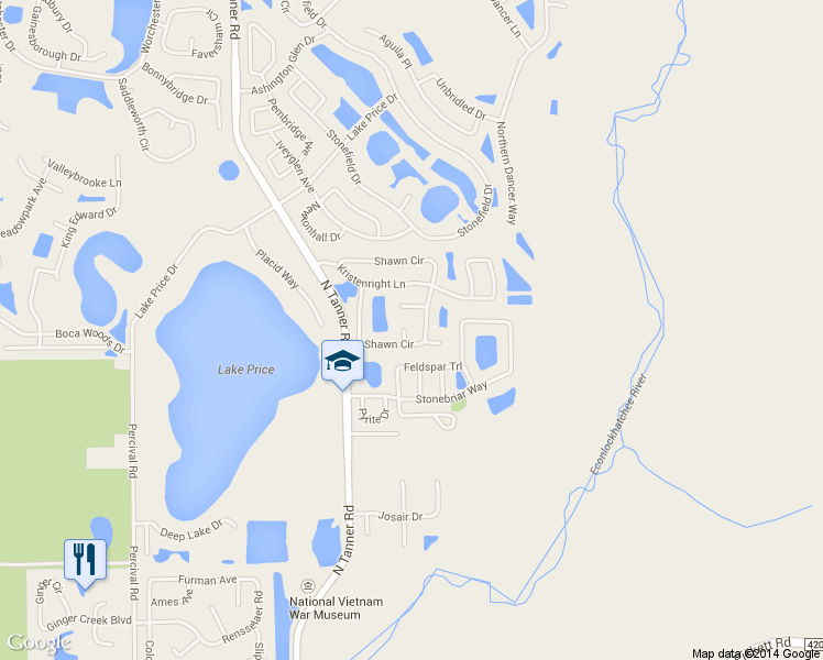 map of restaurants, bars, coffee shops, grocery stores, and more near 14512 Kaiser Court in Orlando