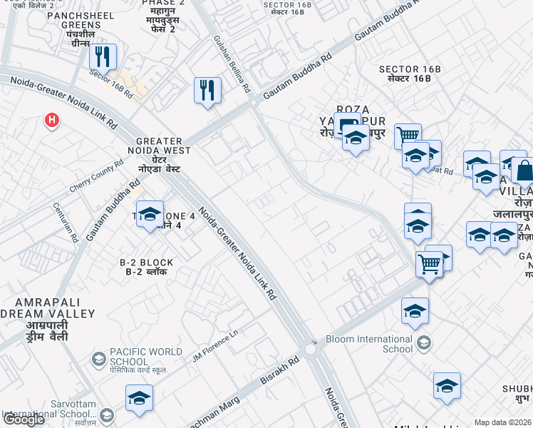 map of restaurants, bars, coffee shops, grocery stores, and more near in Greater Noida
