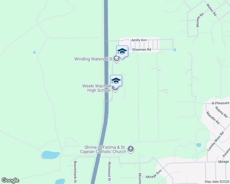 map of restaurants, bars, coffee shops, grocery stores, and more near 12150 Vespa Way in Brooksville