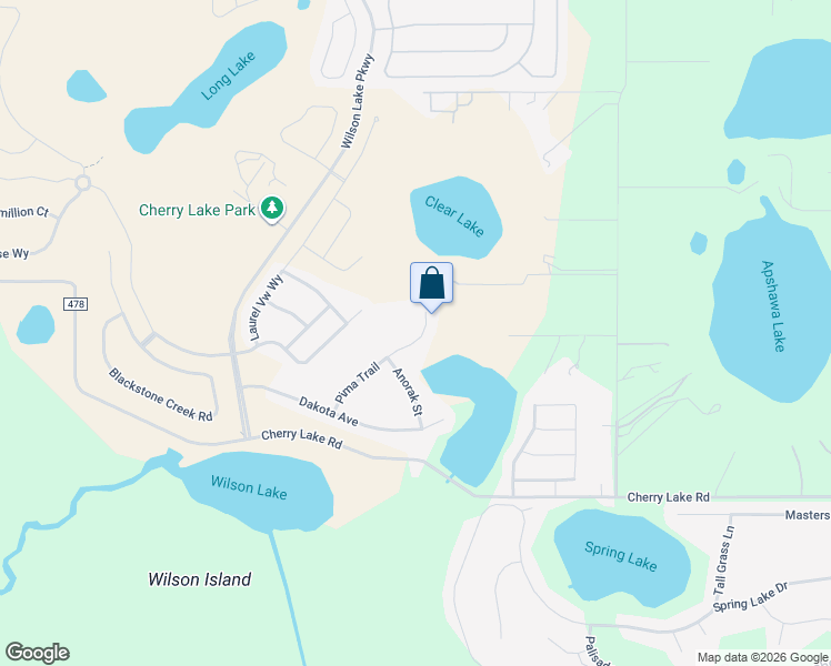 map of restaurants, bars, coffee shops, grocery stores, and more near 257 Pima Trail in Groveland