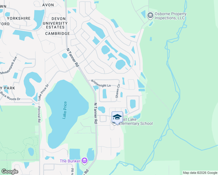 map of restaurants, bars, coffee shops, grocery stores, and more near 14536 Kristenright Lane in Orlando