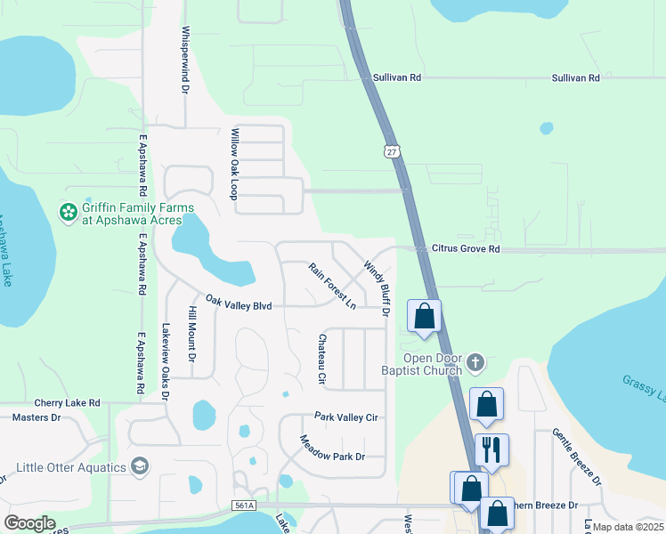 map of restaurants, bars, coffee shops, grocery stores, and more near 1310 Windy Meadow Drive in Minneola
