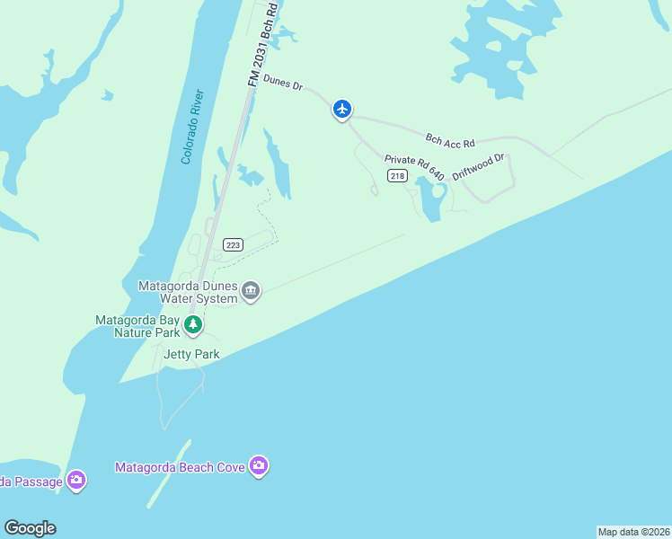 map of restaurants, bars, coffee shops, grocery stores, and more near 452 Beach Front Drive in Matagorda