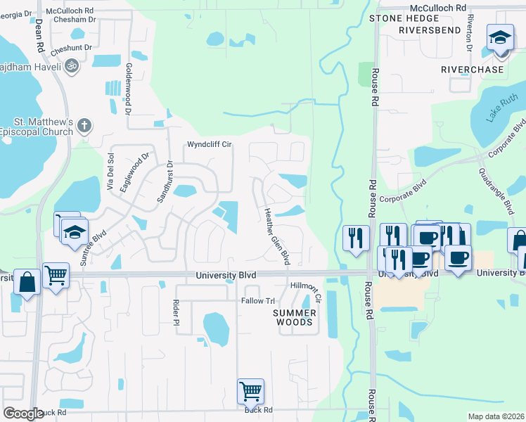 map of restaurants, bars, coffee shops, grocery stores, and more near 4533 Bridgeton Lane in Orlando