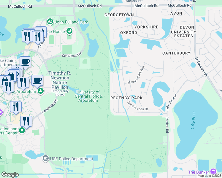 map of restaurants, bars, coffee shops, grocery stores, and more near 4217 Forest Island Drive in Orlando