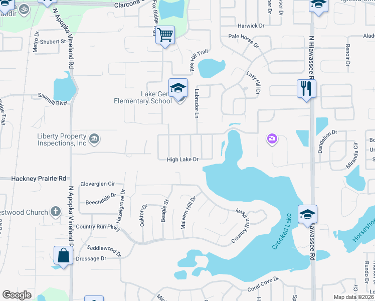 map of restaurants, bars, coffee shops, grocery stores, and more near 4729 Beagle Street in Orlando