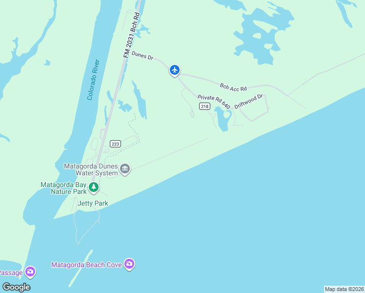 map of restaurants, bars, coffee shops, grocery stores, and more near 471 Beach Front Drive in Matagorda