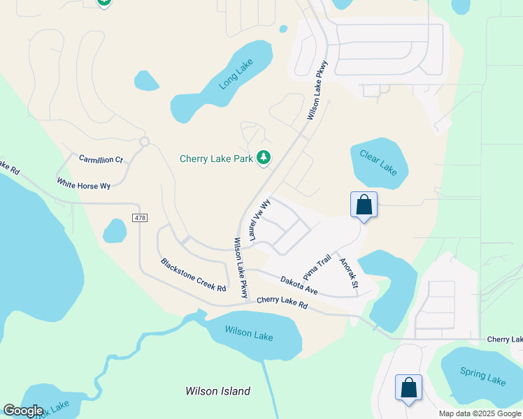 map of restaurants, bars, coffee shops, grocery stores, and more near Laurel View Way in Groveland