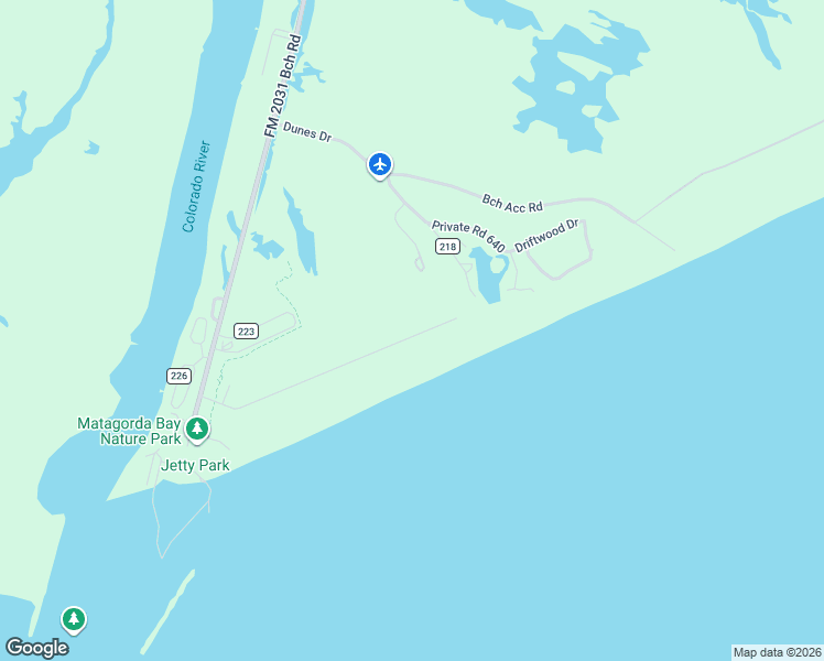 map of restaurants, bars, coffee shops, grocery stores, and more near 471 Beach Front Drive in Matagorda
