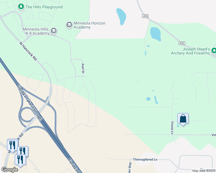 map of restaurants, bars, coffee shops, grocery stores, and more near 15025 Vinola Place in Montverde