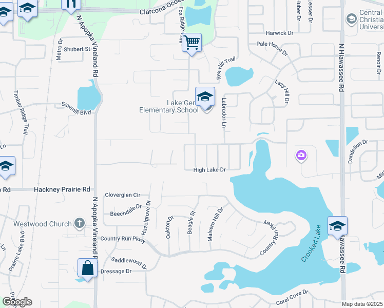 map of restaurants, bars, coffee shops, grocery stores, and more near 7384 High Lake Drive in Orlando