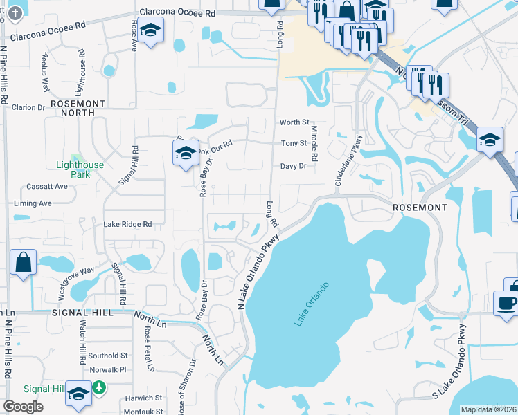 map of restaurants, bars, coffee shops, grocery stores, and more near 4936 Fiji Circle in Orlando