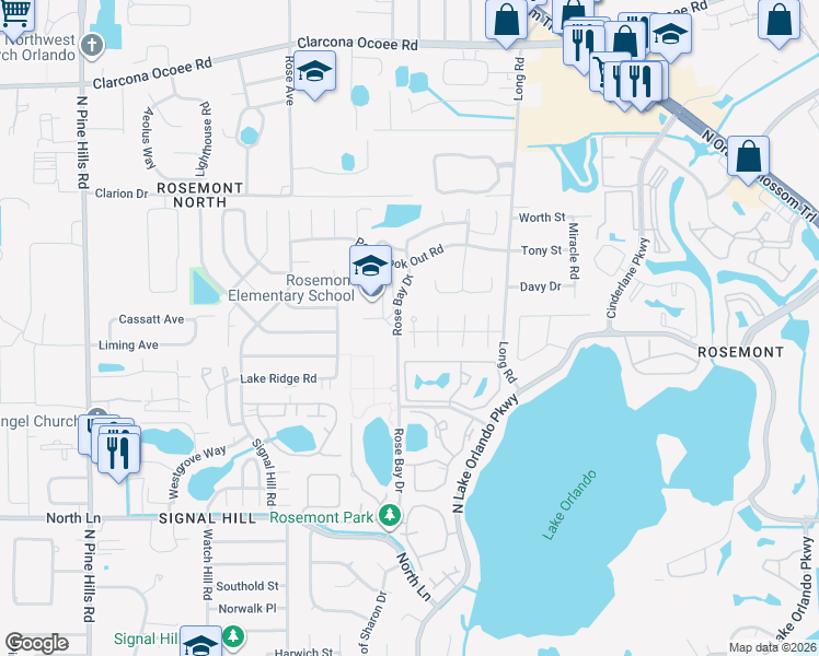 map of restaurants, bars, coffee shops, grocery stores, and more near 5037 Bermuda Circle in Orlando