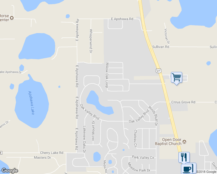 map of restaurants, bars, coffee shops, grocery stores, and more near 903 Cork Oak Lane in Minneola