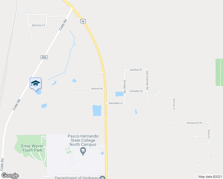 map of restaurants, bars, coffee shops, grocery stores, and more near 12196 Ponce De Leon Boulevard in Brooksville