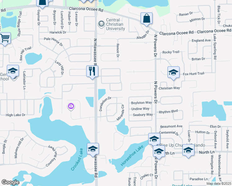 map of restaurants, bars, coffee shops, grocery stores, and more near 6832 Westborough Lane in Orlando