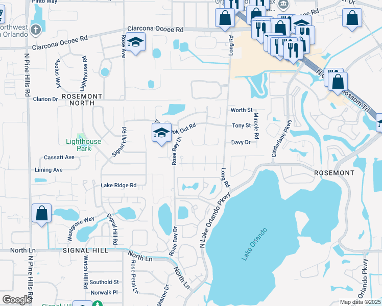map of restaurants, bars, coffee shops, grocery stores, and more near 5035 Nassau Circle in Orlando