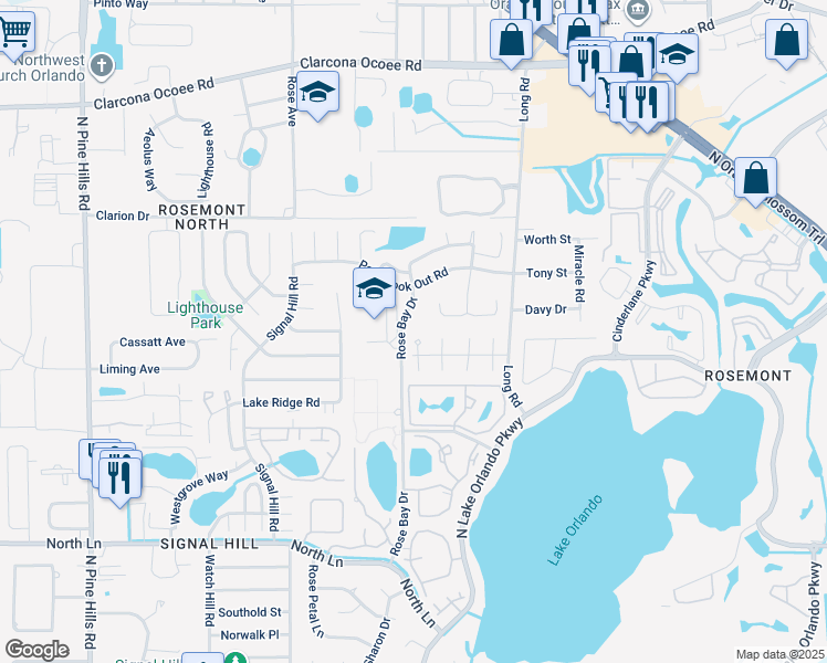 map of restaurants, bars, coffee shops, grocery stores, and more near 5037 Bermuda Circle in Orlando